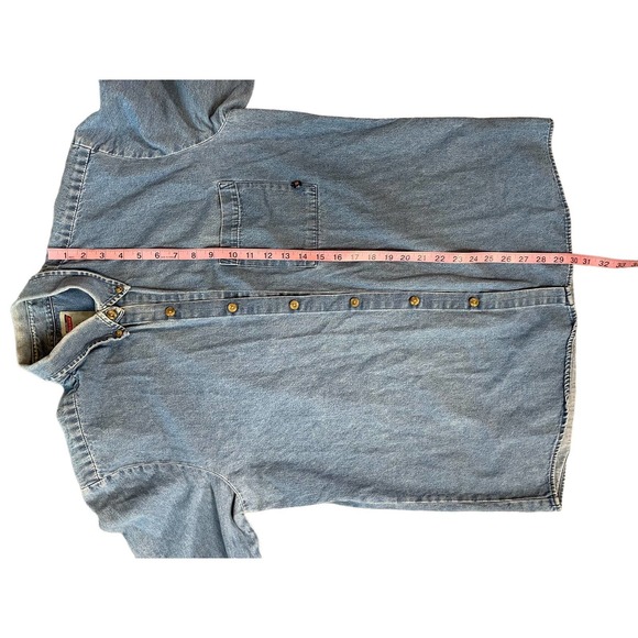 Vintage Dickies Oversized Jean Button Down Shirt Size Large - Picture 3 of 12